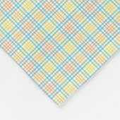 The image shows a two-sided fabric swatch fleecedecke (Ecke)