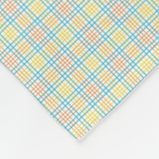 The image shows a two-sided fabric swatch fleecedecke (Ecke)