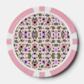The image shows poker chips with a floral pattern (Vorderseite)
