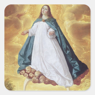 The Immaculate Conception, c.1628-30 (Öl auf Canva Quadratischer Aufkleber