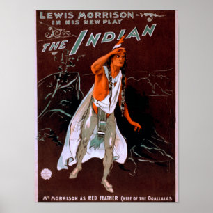 "The Indian" - Red Feather, Chief of the Poster