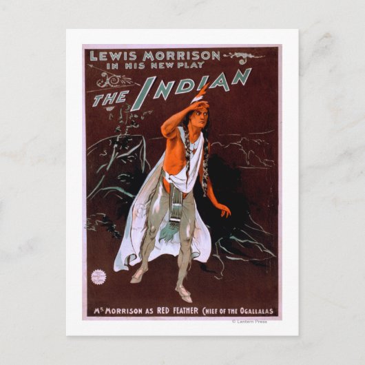 "The Indian" - Red Feather, Chief of the Postkarte (Vorderseite)