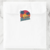The Indiana Dream Retro Sunset Palm Trees Quadratischer Aufkleber (Tasche)