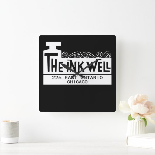 The Ink Well Nightclub, Chicago, IL Quadratische Wanduhr (Zuhause)
