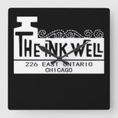 The Ink Well Nightclub, Chicago, IL Quadratische Wanduhr (Vorderseite)