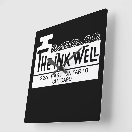 The Ink Well Nightclub, Chicago, IL Quadratische Wanduhr (Winkel)