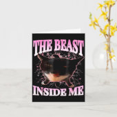 The Inside Me Funny Cat Humor Cute Silly Cat Meme  Karte (Gelbe Blume)