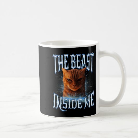 The Inside Me Funny Cat Joke Meme Graphic Kaffeetasse (Rechts)