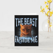 The Inside Me Funny Cat Joke Meme Graphic  Karte (Gelbe Blume)