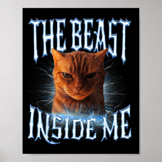 The Inside Me Funny Cat Joke Meme Graphic Poster (Vorne)