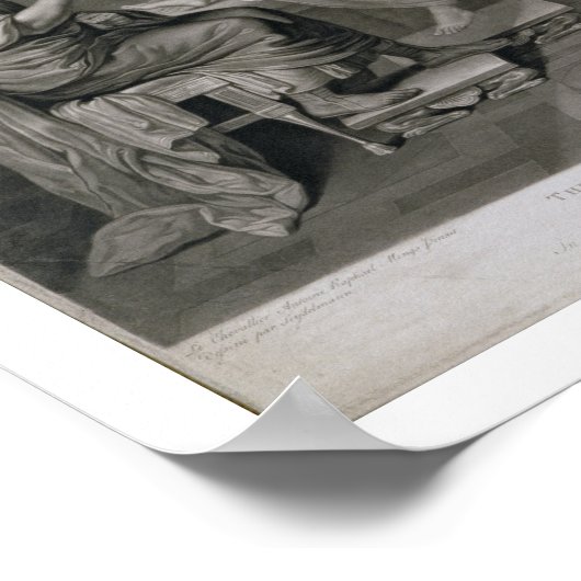 The Interview of Augustus and Cleopatra, engraved Poster (Ecke)