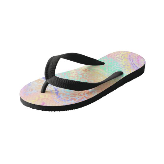 The Iridescent Leopard Series Design 3 Kinderbadesandalen (Schrägansicht)