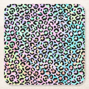 The Iridescent Leopard Series Design 5 Rechteckiger Pappuntersetzer