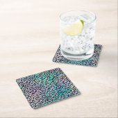 The Iridescent Leopard Series Design 8 Rechteckiger Pappuntersetzer (Vor Ort)