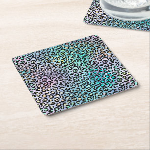 The Iridescent Leopard Series Design 8 Rechteckiger Pappuntersetzer