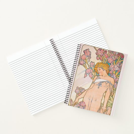 The Iris (1897) by Alphonse Mucha Notizblock (Innenseite)