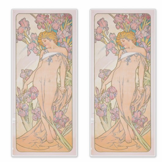 The Iris (1897) von Alphonse Mucha Aufkleber (Vorderseite)