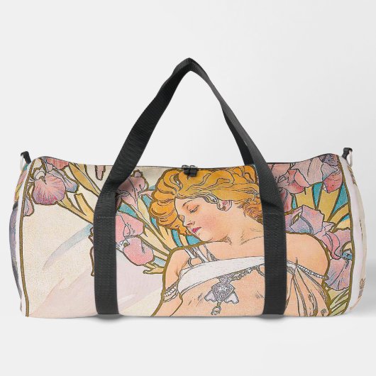 The Iris (1897) von Alphonse Mucha Duffle Bag (Rückseite)