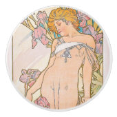 The Iris (1897) von Alphonse Mucha Keramikknauf (Vorderseite)