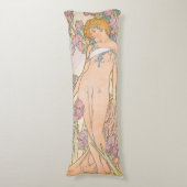 The Iris (1897) von Alphonse Mucha Seitenschläferkissen (Vorderseite Vertikal)