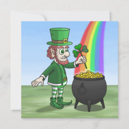 The Irish leprechaun and the pot of gold Feiertagskarte