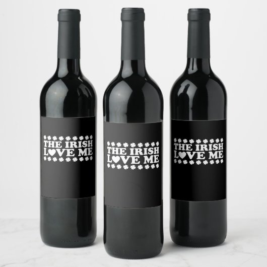 The Irish Liebe Me Kleeblatt St Patrick's Day Retr Weinetikett (Flaschen)