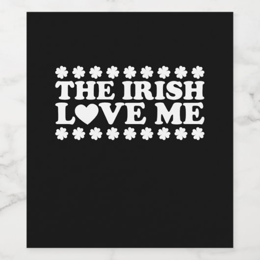 The Irish Liebe Me Kleeblatt St Patrick's Day Retr Weinetikett (Einzelnes Label)