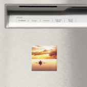 "The Islander" Ruderboot bei Sunset Watercolor Magnet (In Situ (Geschirrspüler))