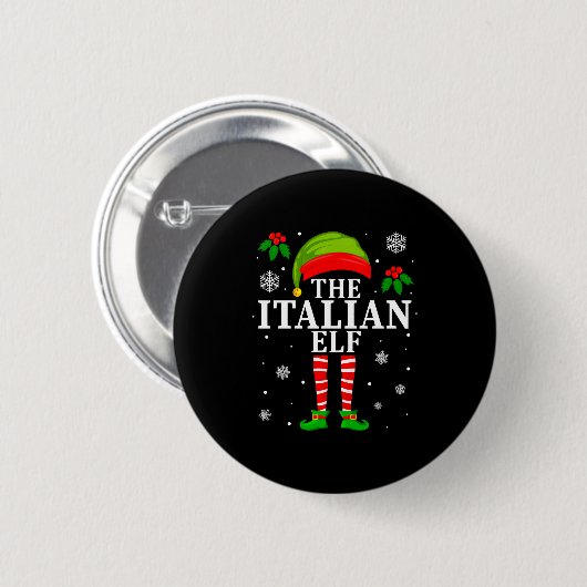 The Italian Elf Family Matching Christmas Pajama L Button (Vorne & Hinten)