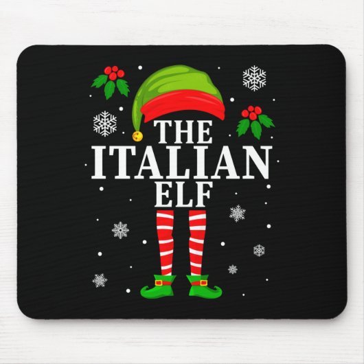The Italian Elf Family Matching Christmas Pajama L Mousepad (Vorne)