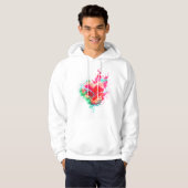 The Jaded Heart on a Cozy Long Sleeve White Hoodie (Vorne ganz)