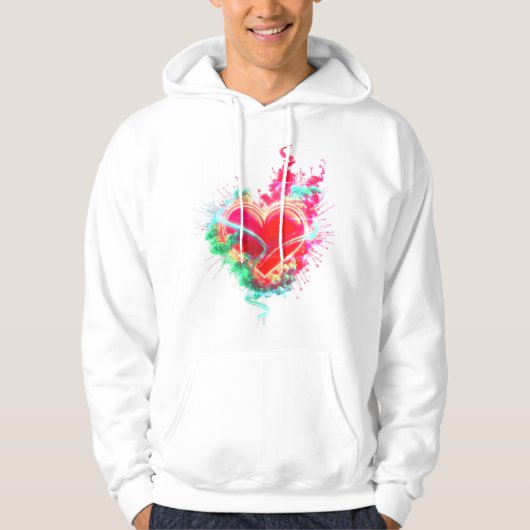 The Jaded Heart on a Cozy Long Sleeve White Hoodie (Vorderseite)