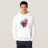 The Jaded Heart on a Long Sleeve White Hoodie (Vorne ganz)