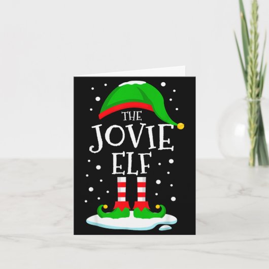 The Jovie Elf Christmas Family Matching Xmas Group Karte (Vorderseite)