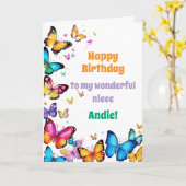 The Joy of Butterflies Happy Birthday   Karte (Gelbe Blume)