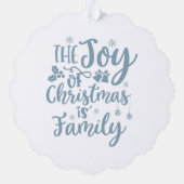 The Joy of Christmas Is Family Penguin Family Ornament Karte (Rückseite)