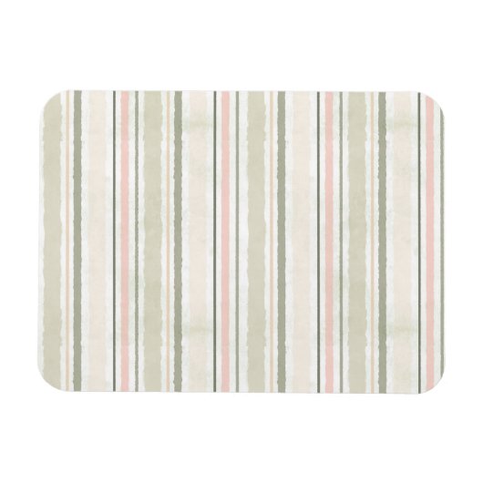 The Joy of White Watercolor Stripes Pattern Magnet (Horizontal)