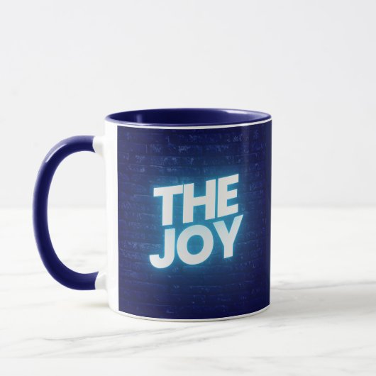 The Joy Typography Wall Brick Pattern Two-Tone Mug Tasse (Links)