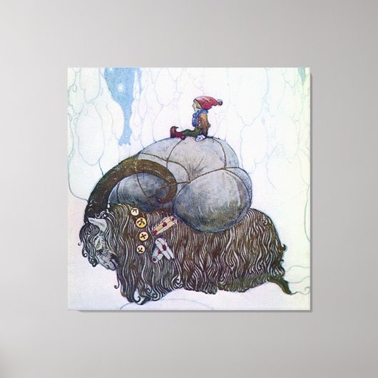 "The Julbock" Weihnachtsziege von John Bauer Leinwanddruck (Vorderseite)