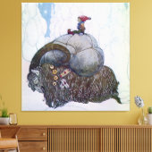 "The Julbock" Weihnachtsziege von John Bauer Leinwanddruck (Insitu (Wohnzimmer))