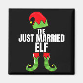 The Just Married Elf Matching Family Christmas Gro Magnet (Vorne)