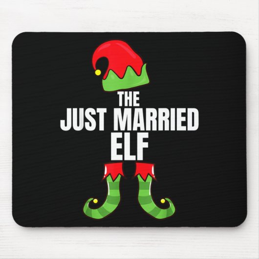 The Just Married Elf Matching Family Christmas Gro Mousepad (Vorne)