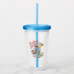 The Justice League Chibi Holiday Tree Acryltrinkbecher