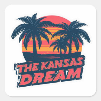 The Kansas Dream American Retro Summer Quadratischer Aufkleber