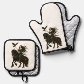 "The Key" Collection Throw Pillow Ofenhandschuh & Topflappen-Set (Vorderseite/Rückseite)