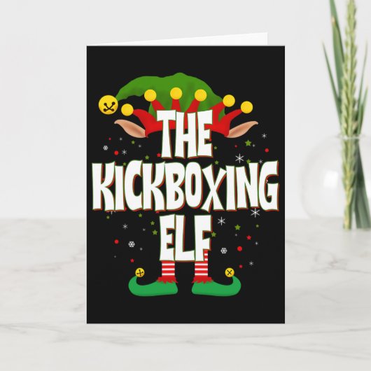 The Kickboxing Elf Christmas  Karte (Vorderseite)