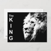 The King Black & White Pop Art Template Lion Head Postkarte (Vorne/Hinten)