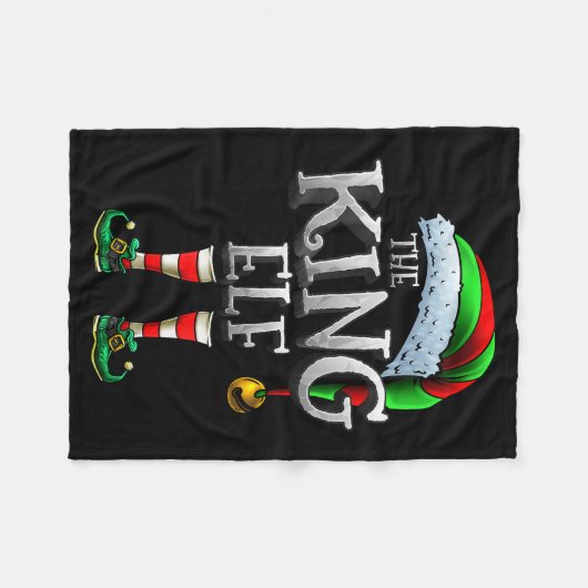 The King Elf Shirt Matching Family King Christmas Fleecedecke (Vorderseite (Horizontal))