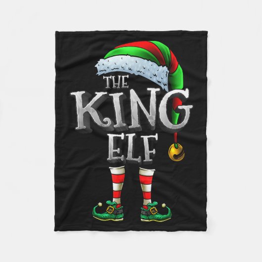 The King Elf Shirt Matching Family King Christmas  Fleecedecke (Vorderseite)