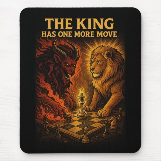 The King Has One More Move — Lion vs Demon Mousepad (Vorne)